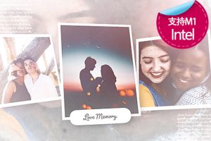 FCPX中文插件-复古爱情回忆照片相册拍立得图片文字婚礼电影片头开场 支持M1 M2