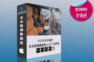 FCPX全功能调整图层2.0版本 伪色彩+视频暗角+调色对比批量调色加载特效lut