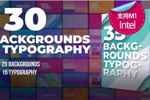 FCPX中文插件-35个彩色渐变纹理图形背景文字标题排版动画 Backgrounds And Typography
