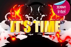 fcpx中文插件 374个卡通动漫火焰能量LOGO标题转场MG动画元素包 Flash FX Pro