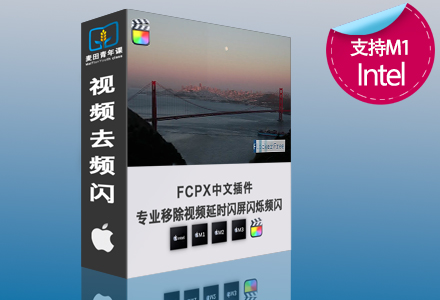 FCPX中文版插件 视频延时闪屏闪烁去频闪Flicker Free 2.1.5 支持M1 M2 M3 M4